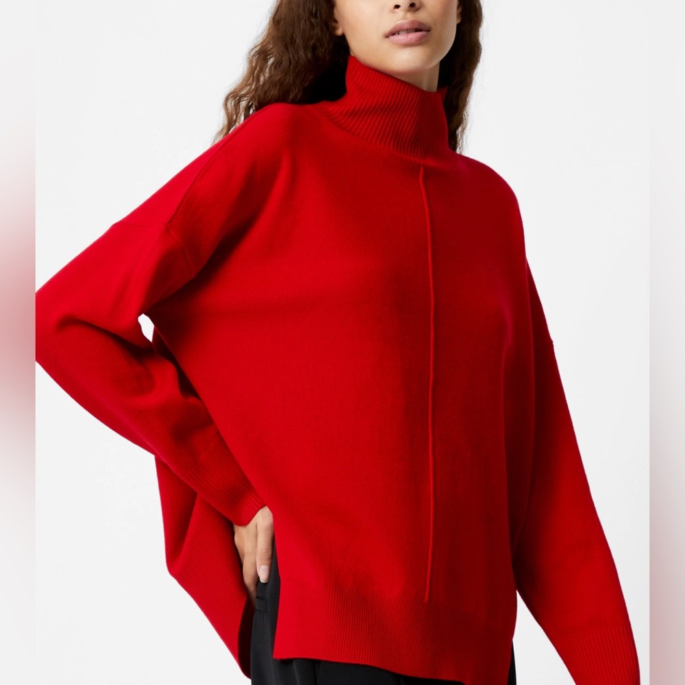French Connection | Babysoft High Neck Seam Jumper in Red
